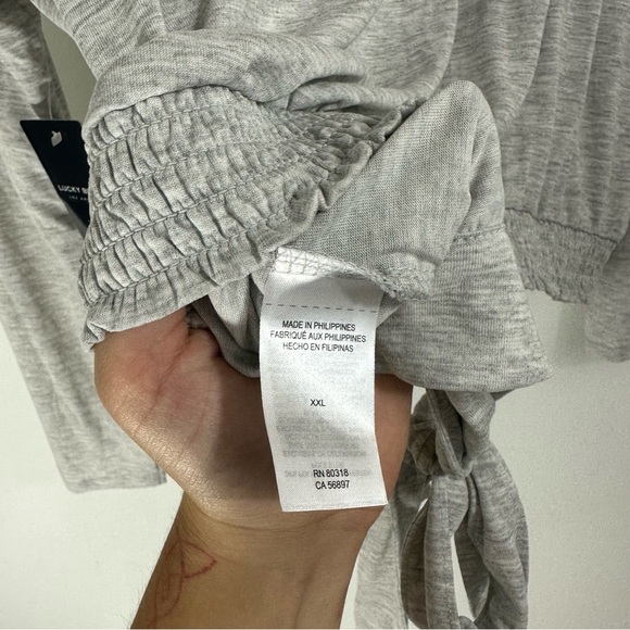 NWT Lucky Brand Heather Gray Sandwash Surplice Top - Picture 10 of 10